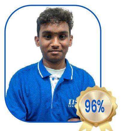 Surya B — 96% in X-Std 2025-26